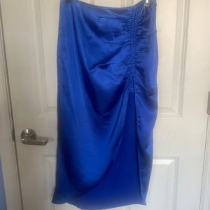 High split royal blue skirt